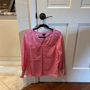 Talbots Red and White Striped Blouse